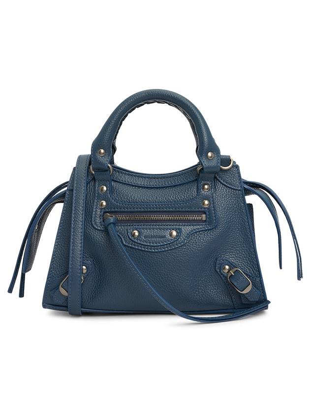 Luxury Balenciaga Trending 2026 Neo Classic City Mini Leather Tote Bag Petrol Blue