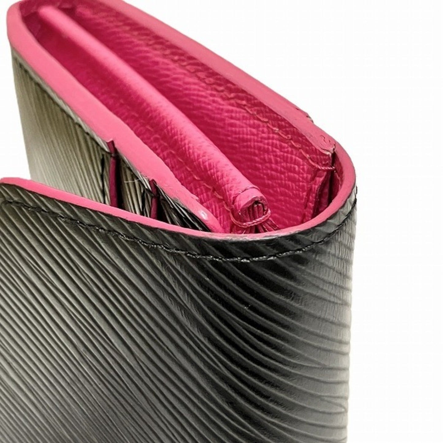 Louis Vuitton Epi Noir pink Long Wallet (Bi-Fold)