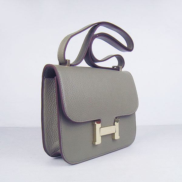 Luxury Hermes Constance Cowskin Leather Bag Khaki golden