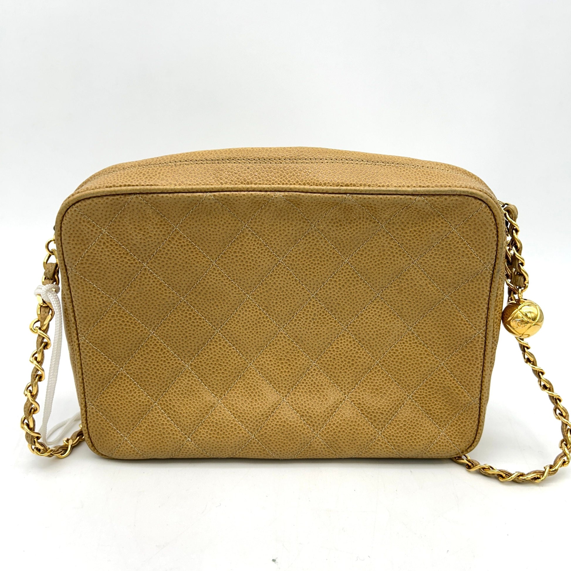 Chanel Cabian Skin Chevron Fringe Chain Shoulder Bag Leather LA29807