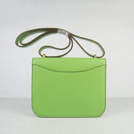Luxury Hermes Constance Cowskin Leather Bag green golden