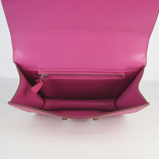 Luxury Hermes Constance Cowskin Leather Bag peach silver