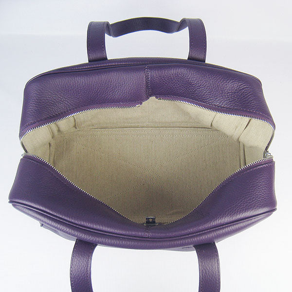 Luxury Hermes Togo leather handbag purple