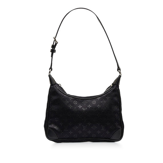 Louis Vuitton Monogram Saten Little Brown Handbag Mini Handbag M92142 Noir Black Saten Leather Louis Vuitton