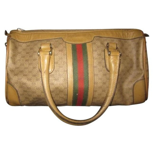 Gucci Lou Leather Canvas Handbag