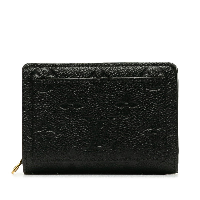 Louis vuitton Monogram Amplant M80151 Double Folded Wallet Carf/Leather Noir Black Fold