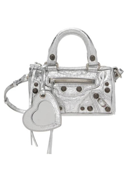 Luxury Balenciaga Trending 2026 Le Cagole Nano Tote Bag Silver