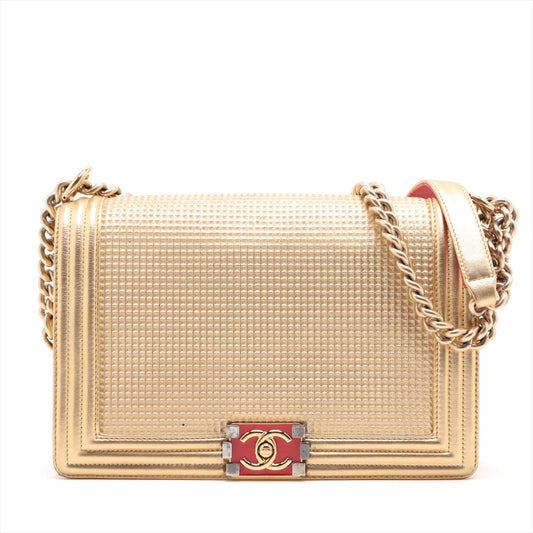 Chanel Boy Chanel 28 Chain Shoulder Bag Gold Gold 18 A92193