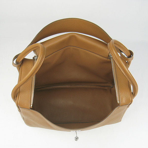 Luxury Hermes Lindy 34cm Handbag 6208 Light Ocher Silver