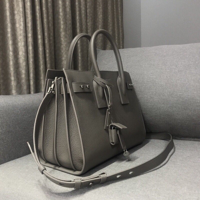 Yves Saint Laurent Sac De Jour Small Stone Grey Luxury Handbag