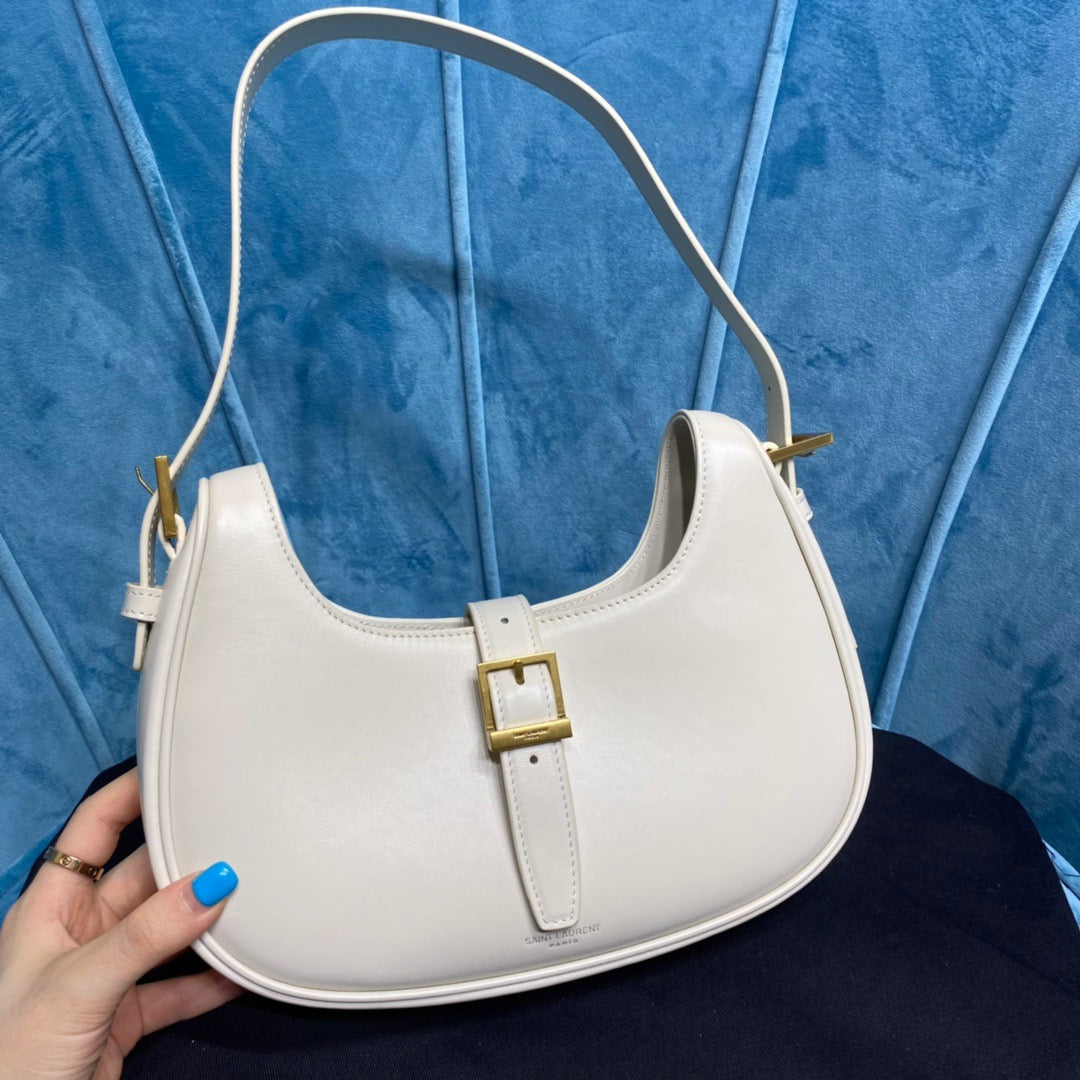 Yves Saint Laurent Le Fermoir Hobo Bag White