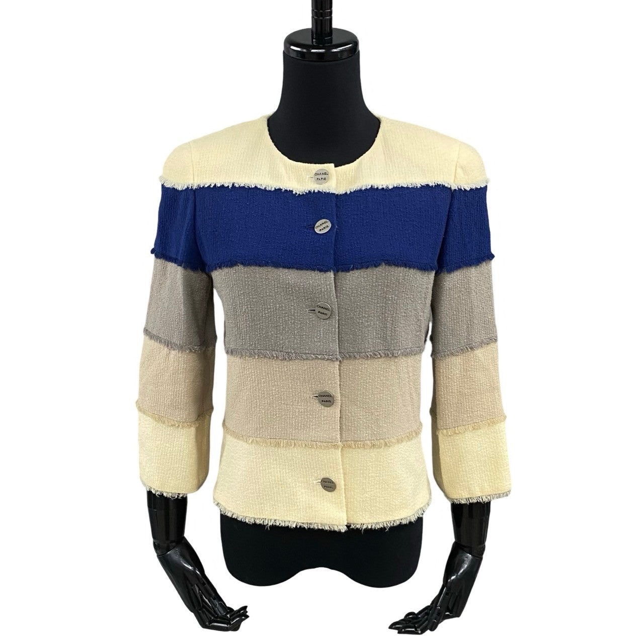 Chanel No Collar Jacket Wool Jacket Handbag