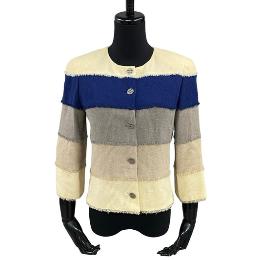 Chanel No Collar Jacket Wool Jacket Handbag