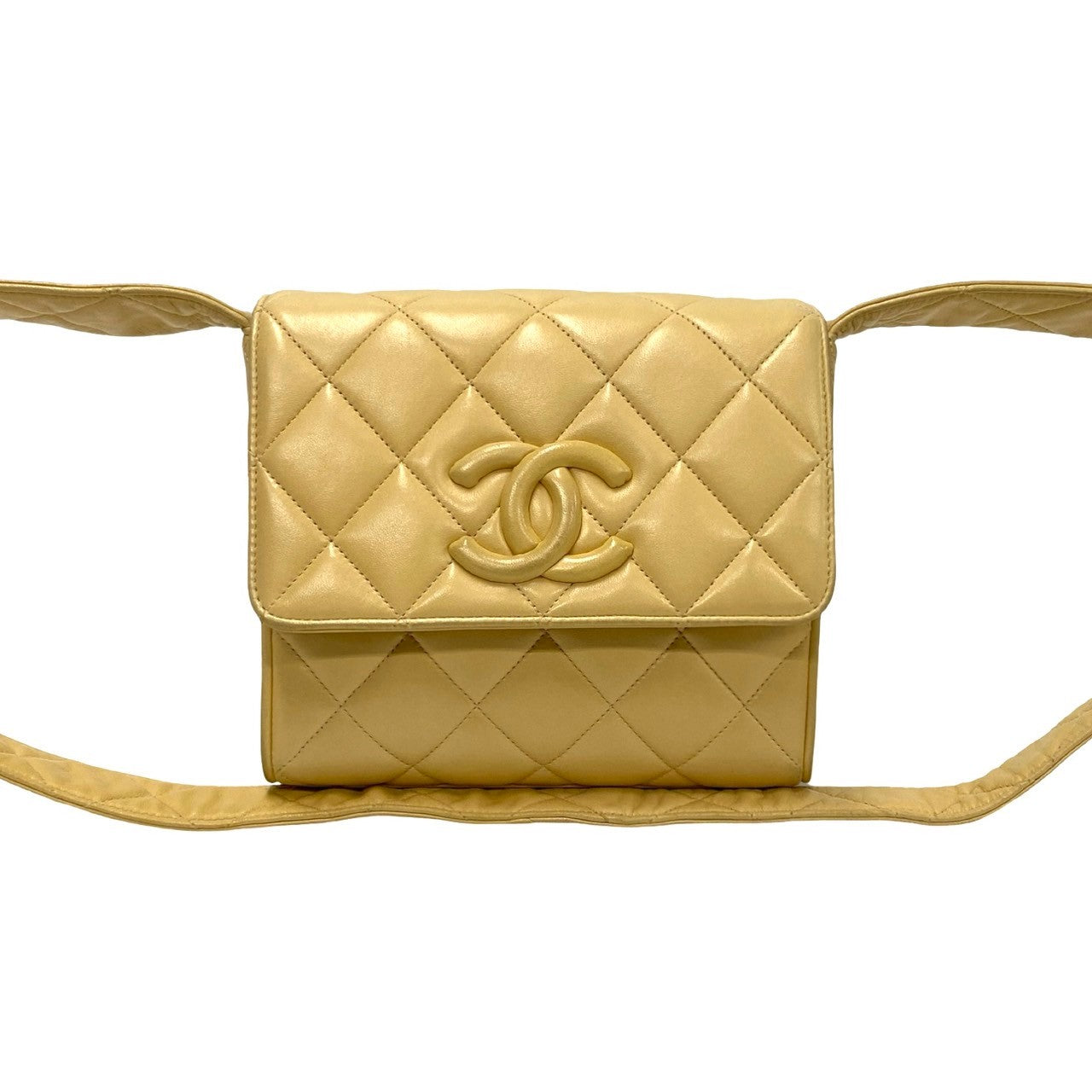 CHANEL Shoulder Bag lambskin beige COCO Mark Matrasse Women