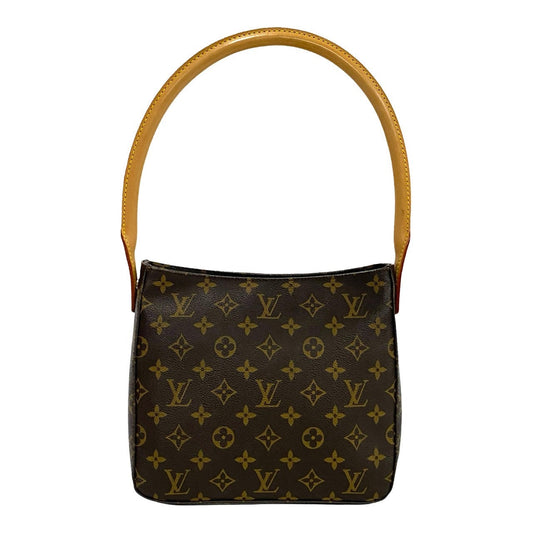 LOUIS VUITTON Handbag leather Brown Monogram Looping MM