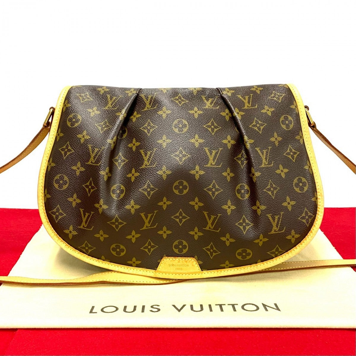 LOUIS VUITTON Shoulder Bag Leather, PVC Brown Monogram Menilmontan MM mens(Unisex)