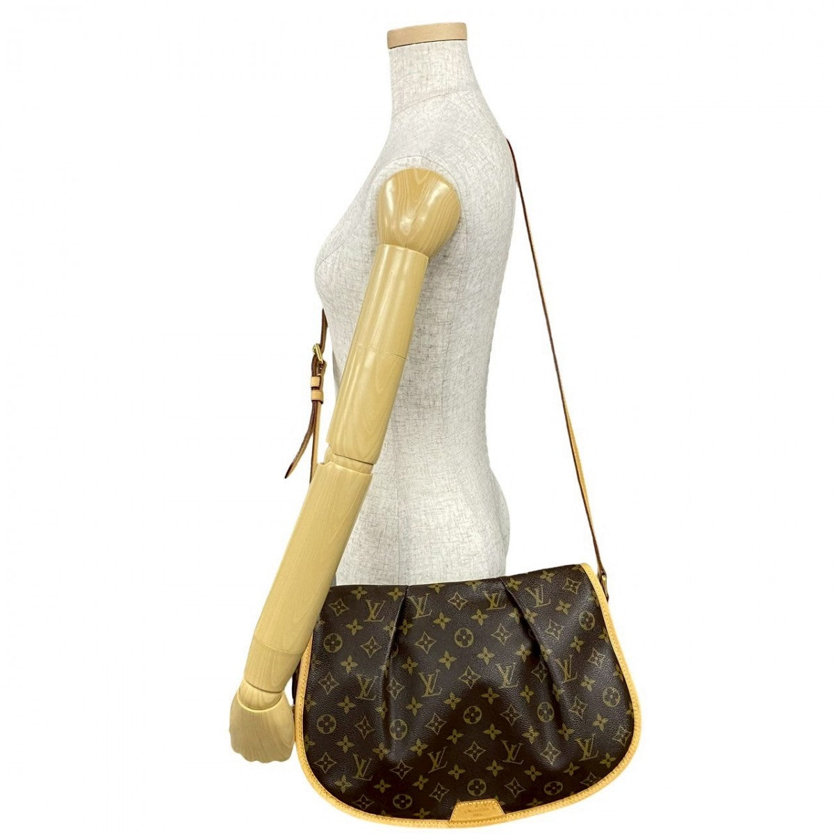 LOUIS VUITTON Shoulder Bag Leather, PVC Brown Monogram Menilmontan MM mens(Unisex)