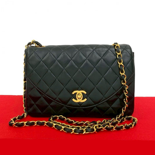 CHANEL Shoulder Bag lambskin black COCO Mark Matrasse Women