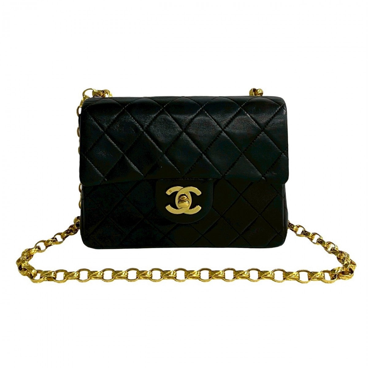 CHANEL Shoulder Bag lambskin black COCO Mark Matrasse Women