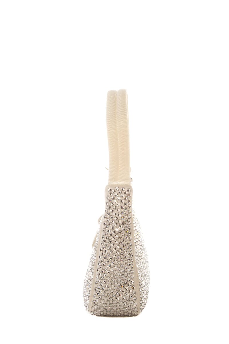 Prada White Crystal Re-edition Mini Handbag