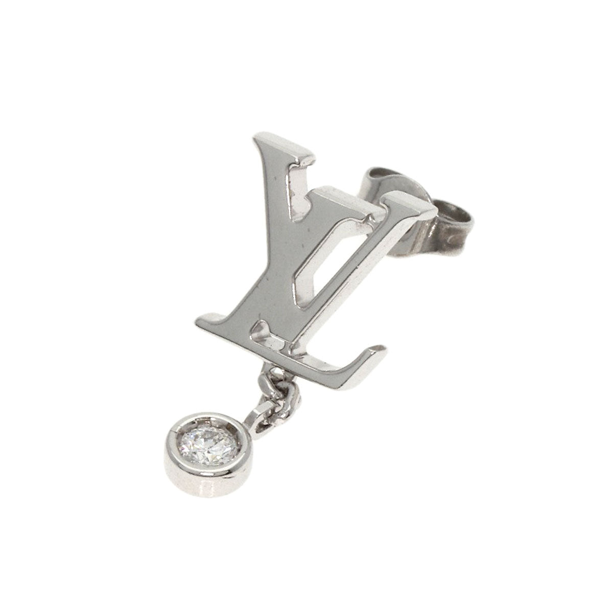 LOUIS VUITTON Pierce Silver Puce Idylle Blossom LV Diamond One side only