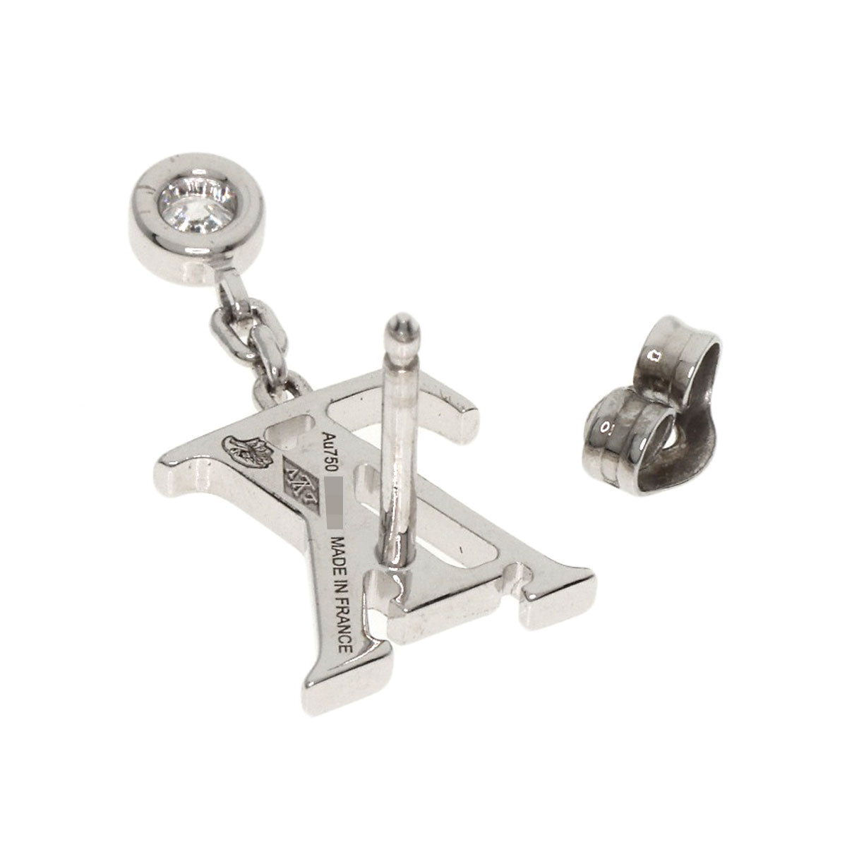 LOUIS VUITTON Pierce Silver Puce Idylle Blossom LV Diamond One side only