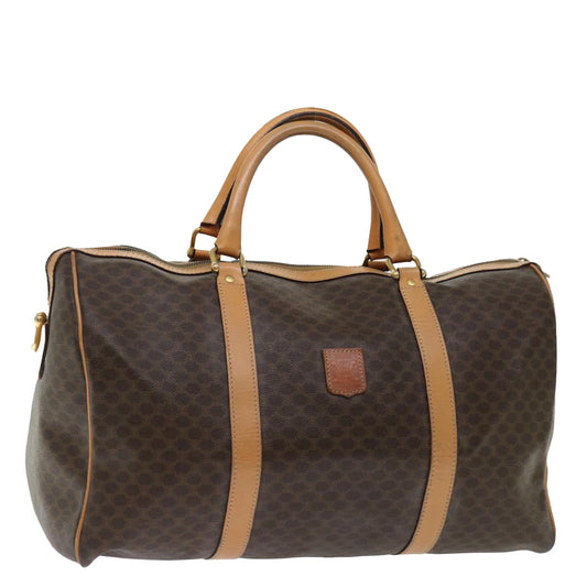 Luxury CELINE Macadam Canvas Boston Bag PVC Brown 70180