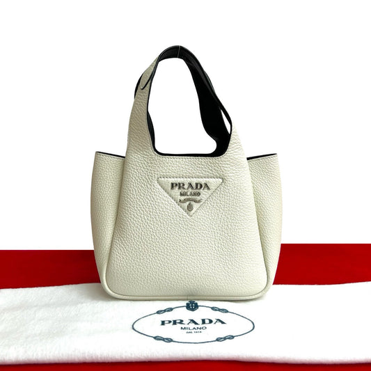 PRADA Handbag leather white
