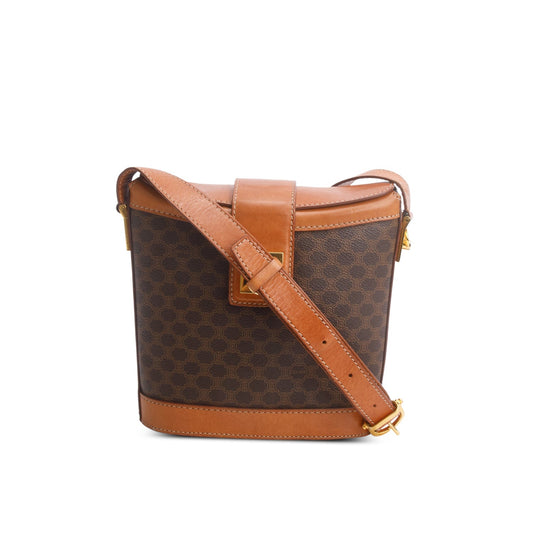 Celine Brown Triomphe Macadam Crossbody Bag
