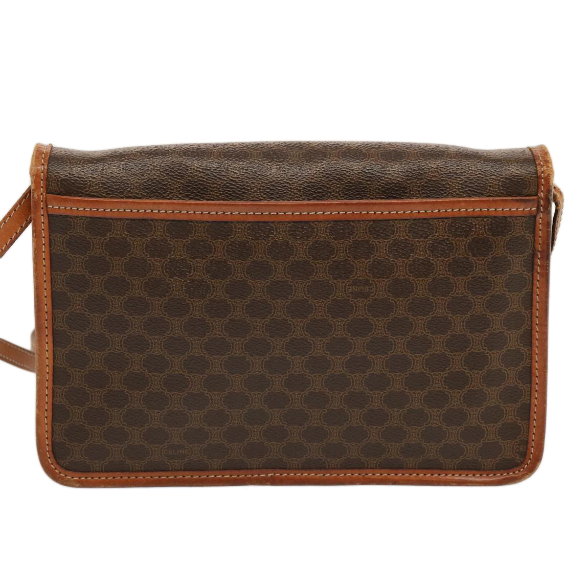 Luxury CELINE Macadam Canvas Shoulder Bag PVC Brown 70324