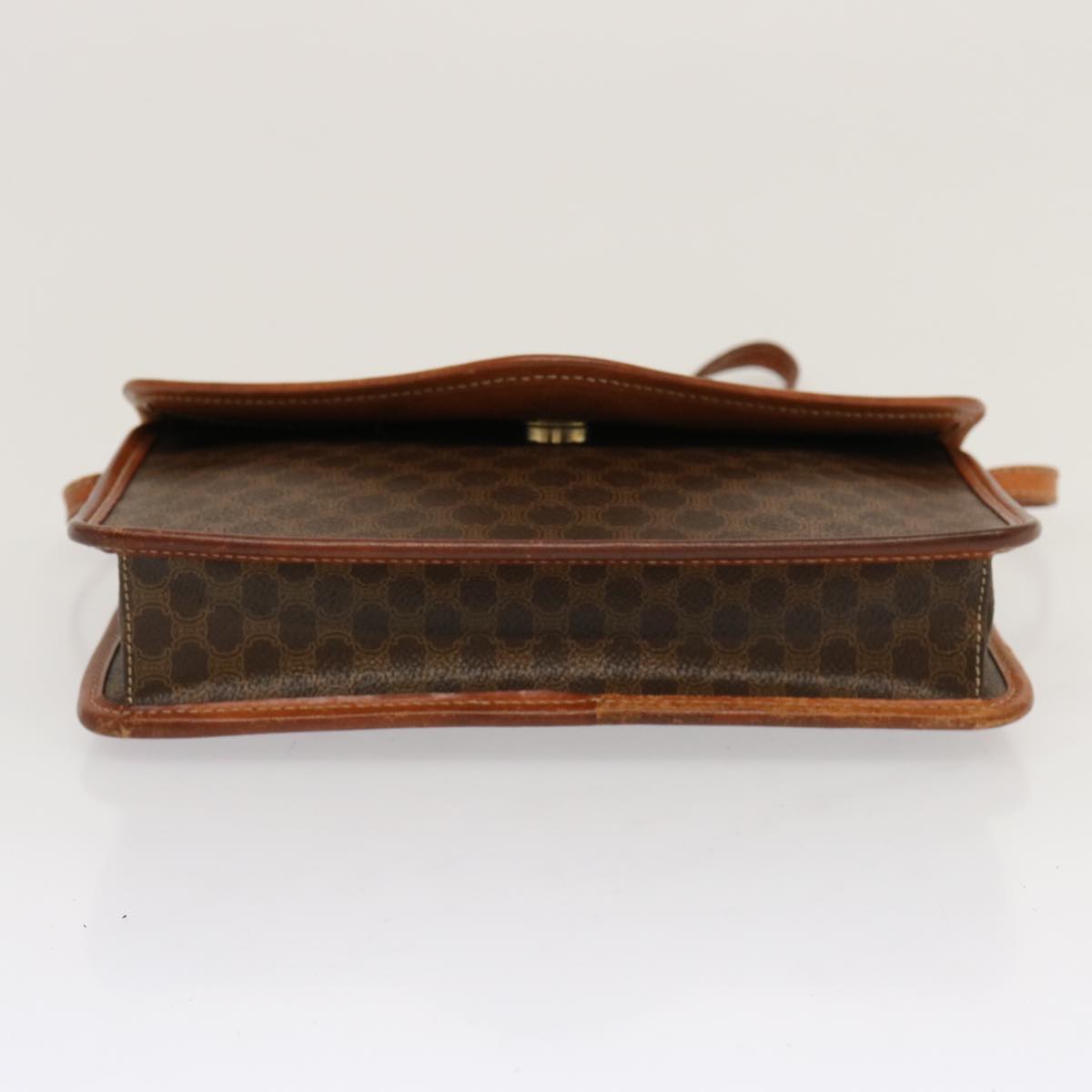 Luxury CELINE Macadam Canvas Shoulder Bag PVC Brown 70324