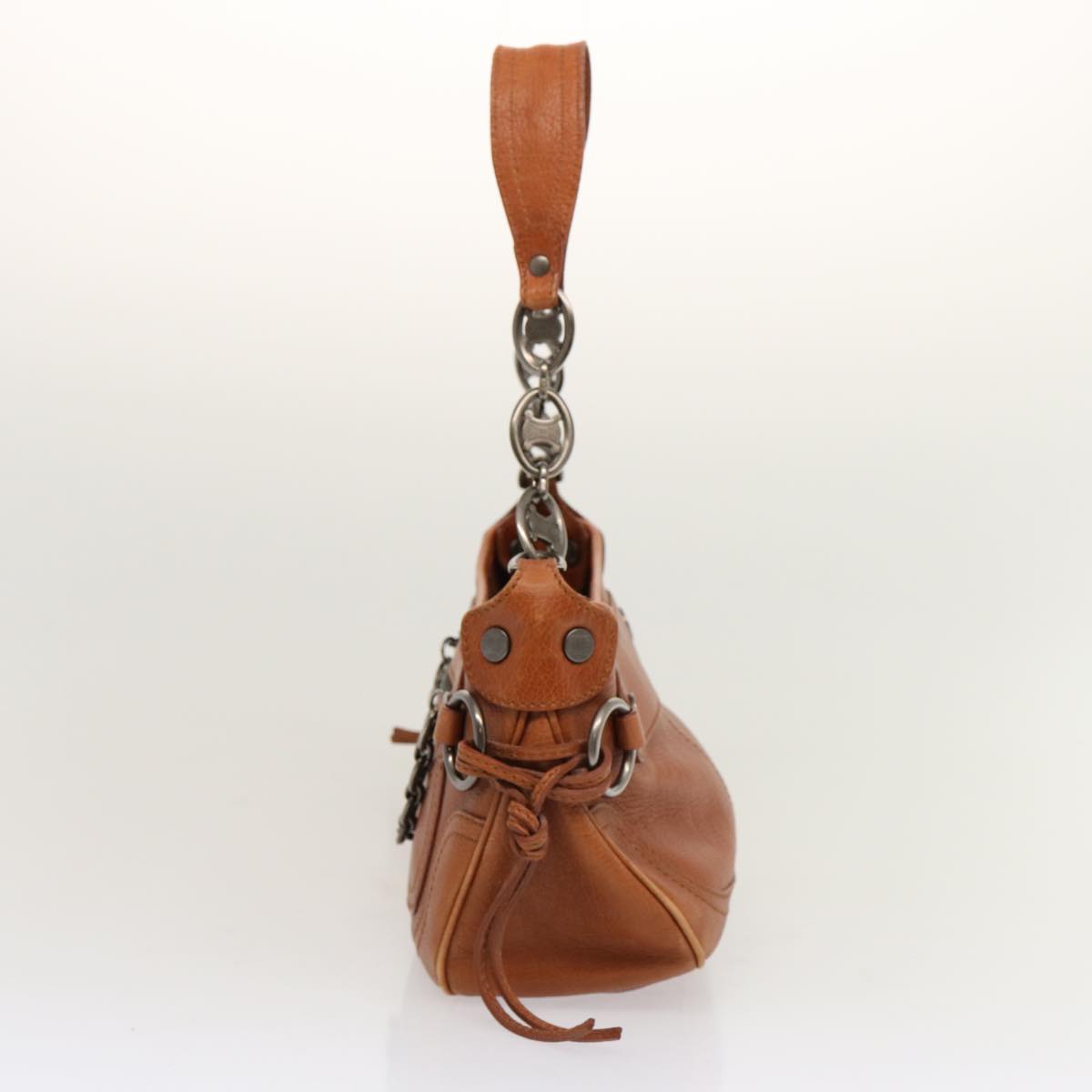 Luxury CELINE Shoulder Bag Leather Brown 70338