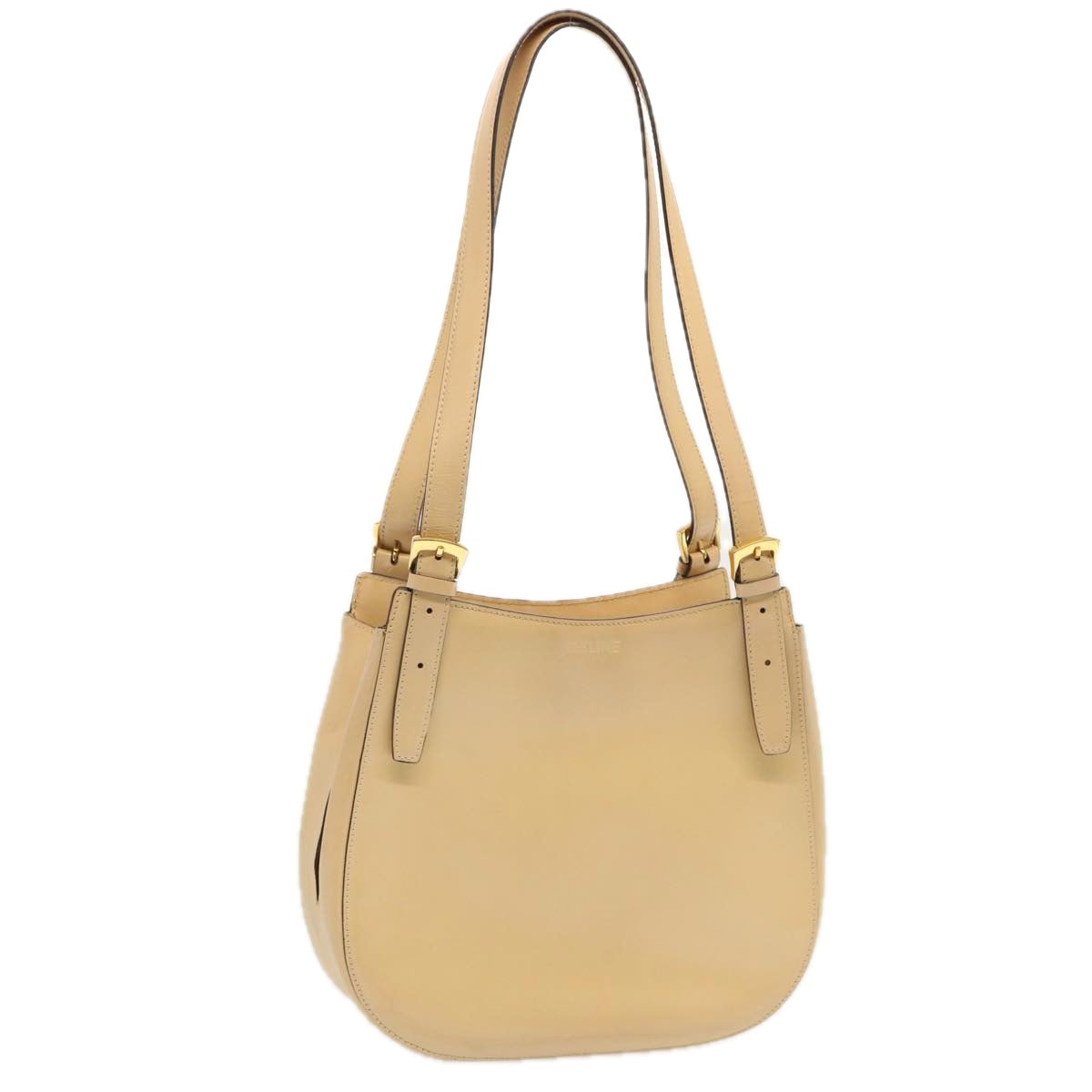 Luxury CELINE Shoulder Bag Leather Beige 70575