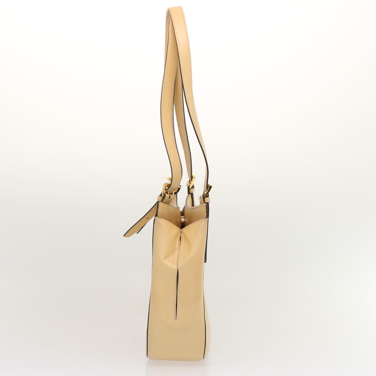 Luxury CELINE Shoulder Bag Leather Beige 70575
