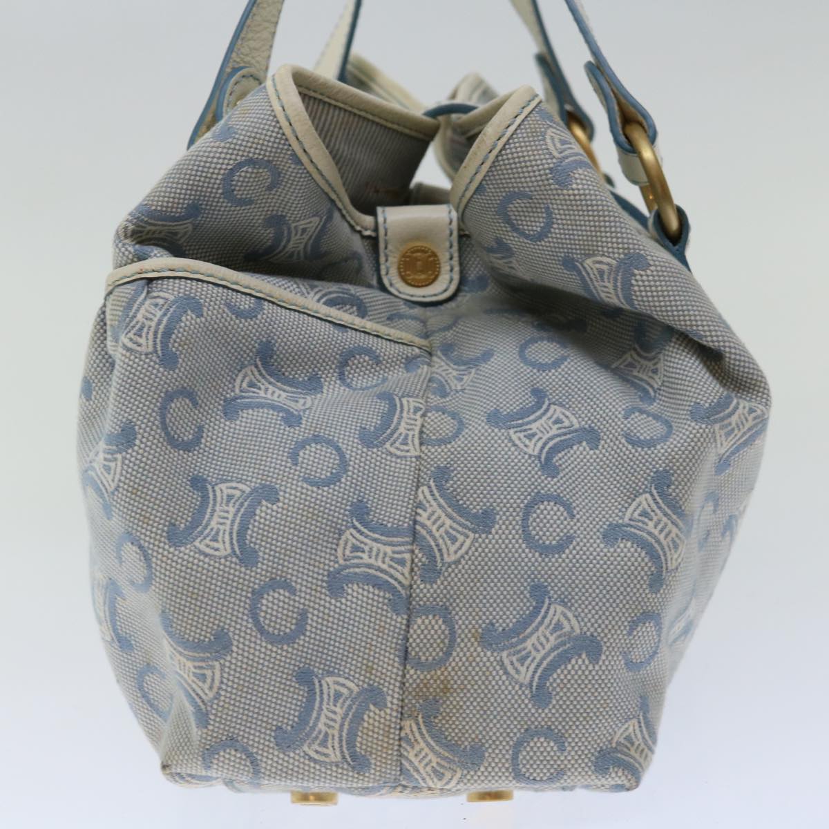 Luxury CELINE C Macadam Canvas Hand Bag Light Blue 70598