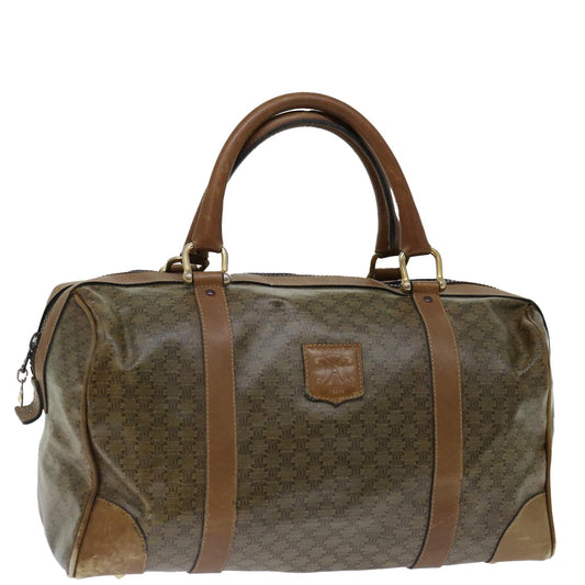 Luxury CELINE Macadam Canvas Boston Bag Coated Canvas Brown 70631