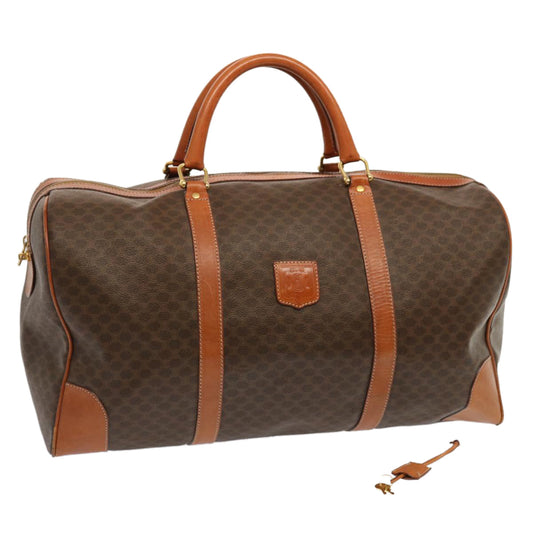Luxury CELINE Macadam Canvas Boston Bag PVC Brown 70634