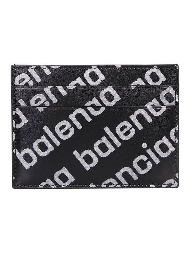 Luxury Balenciaga Trending 2026 All Over Logo Card Wallet Black