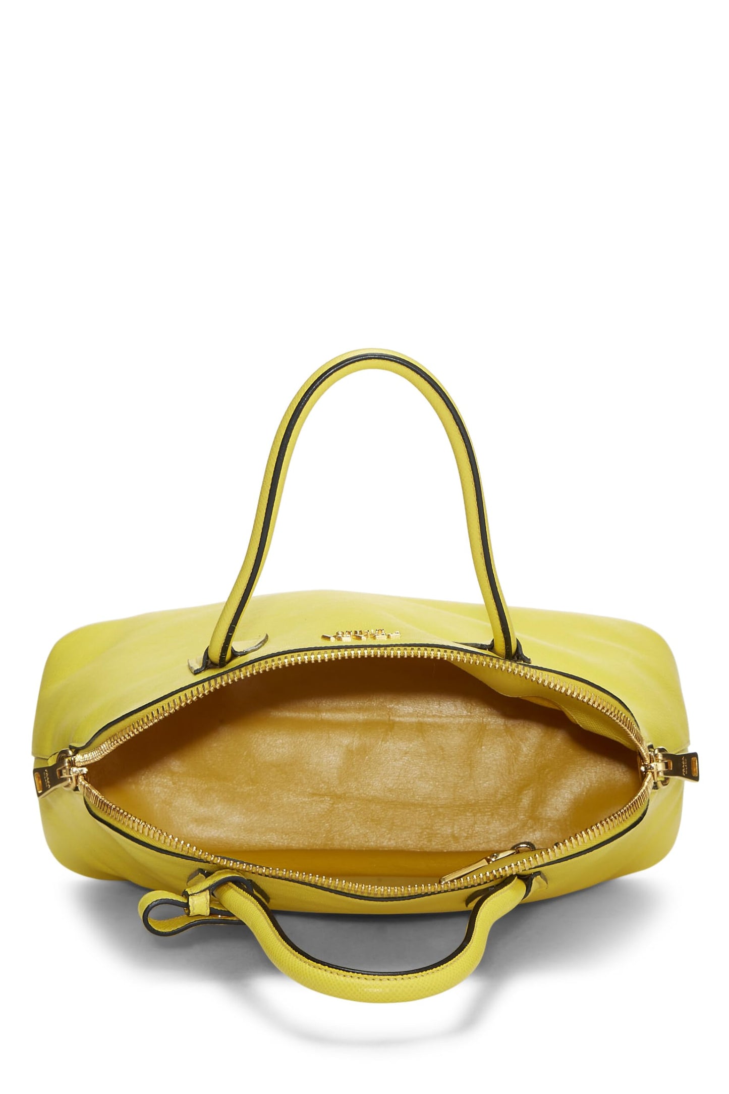 Prada, Yellow Saffiano Dome Handbag, Yellow