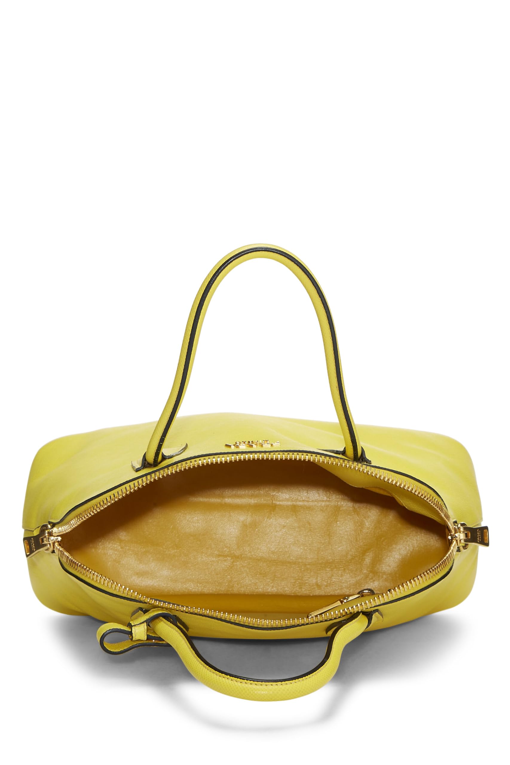 Prada, Yellow Saffiano Dome Handbag, Yellow