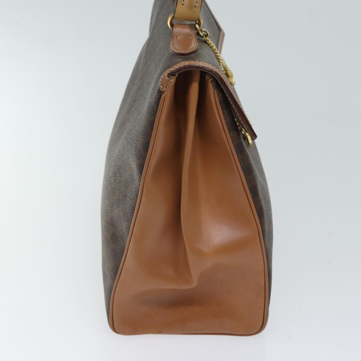 Luxury CELINE Macadam Canvas Hand Bag PVC Brown 71007