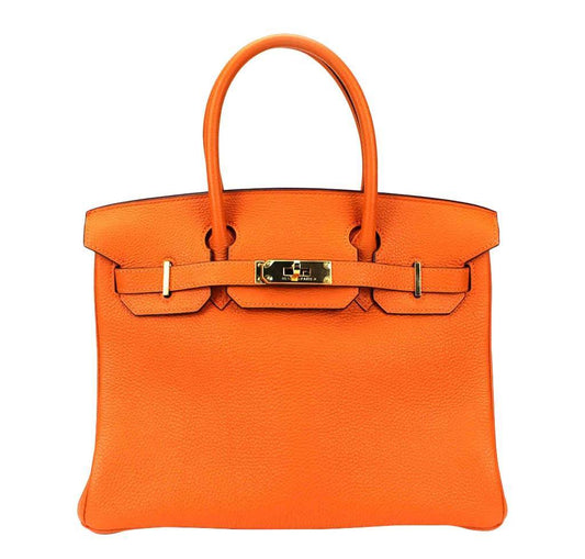 HermesBirkin 30 Orange Bag PHW