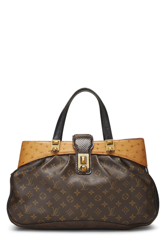 Louis Vuitton, Monogram Canvas Ostrich Oskar Waltz Bag, Brown