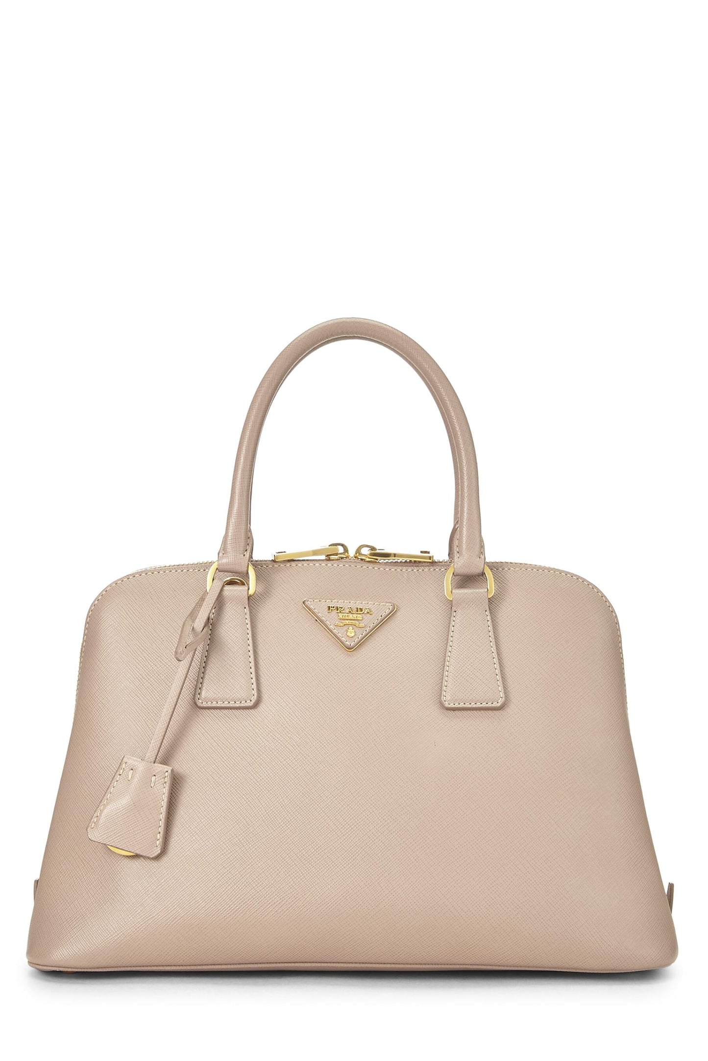 Prada, Beige Saffiano Convertible Handbag Small, Beige