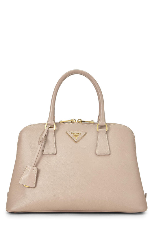 Prada, Beige Saffiano Convertible Handbag Small, Beige