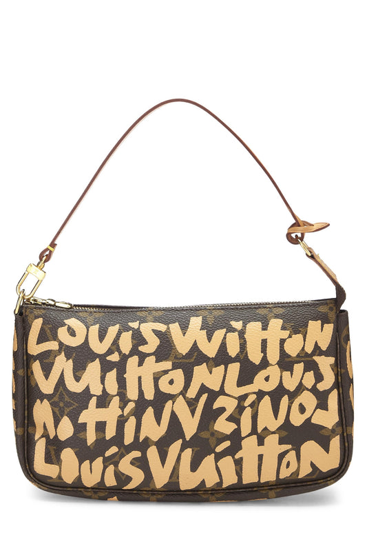 Louis Vuitton, Stephen Spro x Louis Vuitton Beige Monogram Graffiti Pochette Accessories, Beige