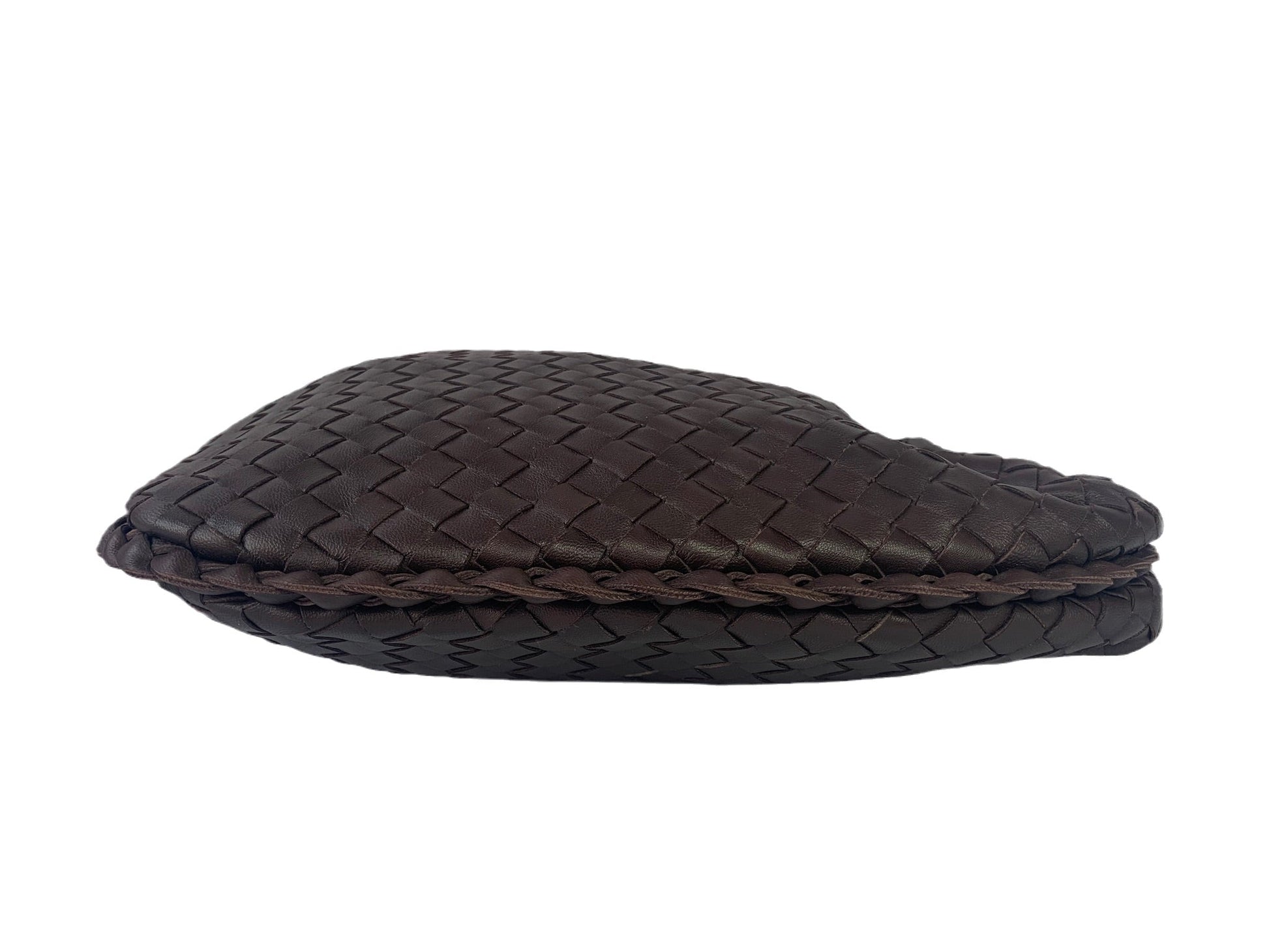 Bottega Veneta Intrecciato Hobo Bag Medium Chocolate Brown Lambskin leather with Mirror