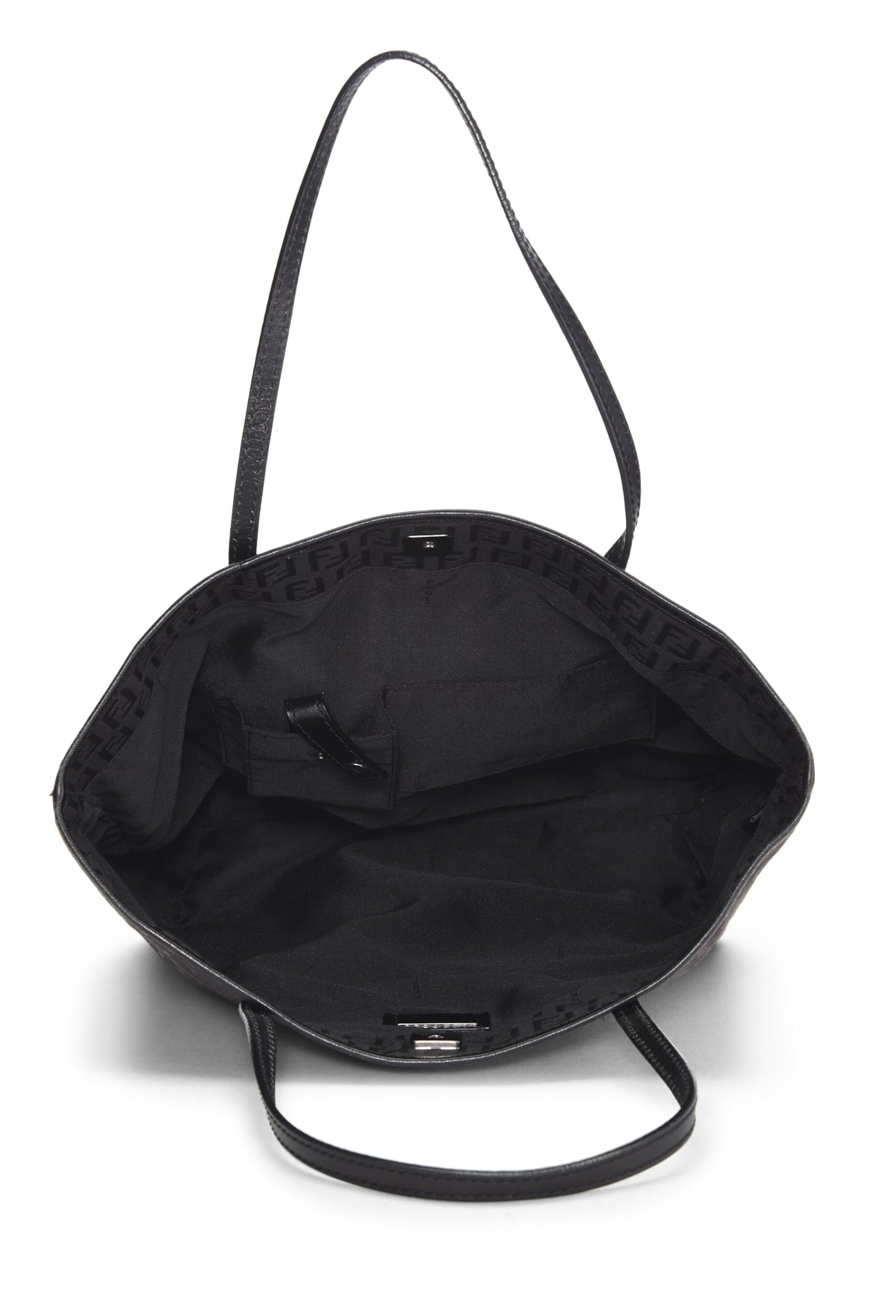 Fendi, Black Zucchino Canvas Tote Small, Black