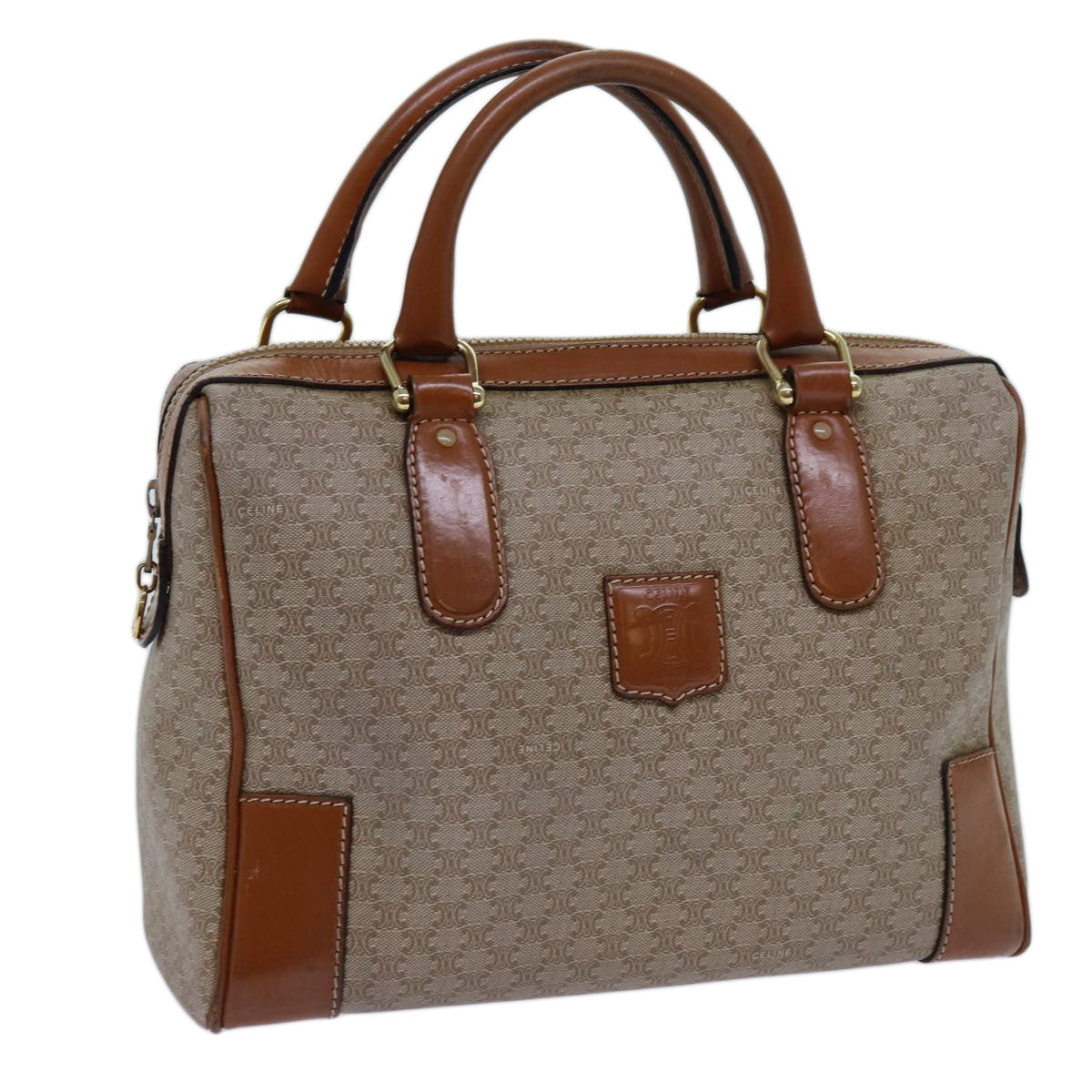 Luxury CELINE Macadam Canvas Hand Bag Beige 71533