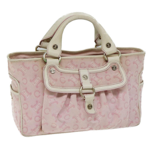 Luxury CELINE C Macadam Canvas Hand Bag Pink 71536